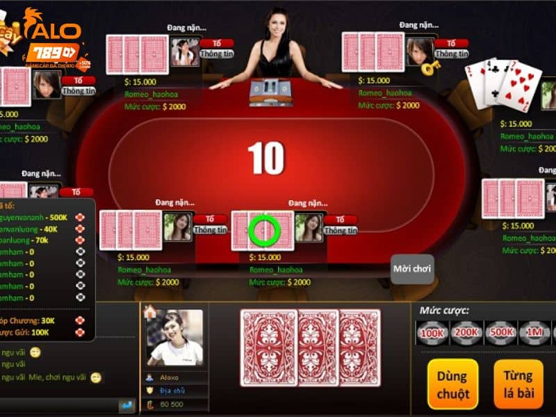 Giao diện bàn cược game bài 3 cây online Giao diện bàn cược game bài 3 cây online